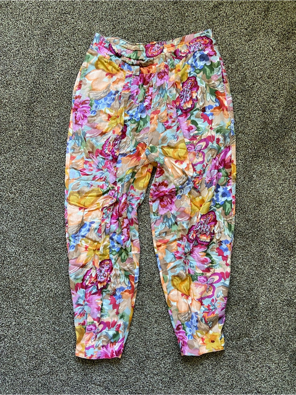 Vintage Express Floral Straight Leg Pant XS Made in India